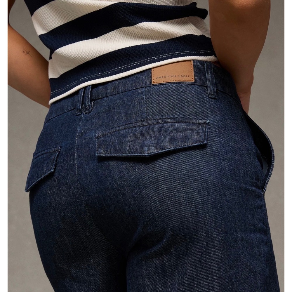 American Eagle | 2026 Baggy Wide-Leg Trouser 12 Short Convertible Denim - Picture 6 of 14